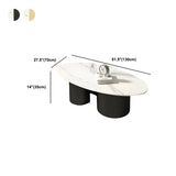 Oval Top Abstract Metal Base Low Height Coffee Table Image - 17