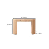 Oval Top Sled Base Wooden Beige Console Table with Drawers #size