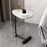 Oval Wood Metal Natural Versatile C-Shaped End Table Image - 4