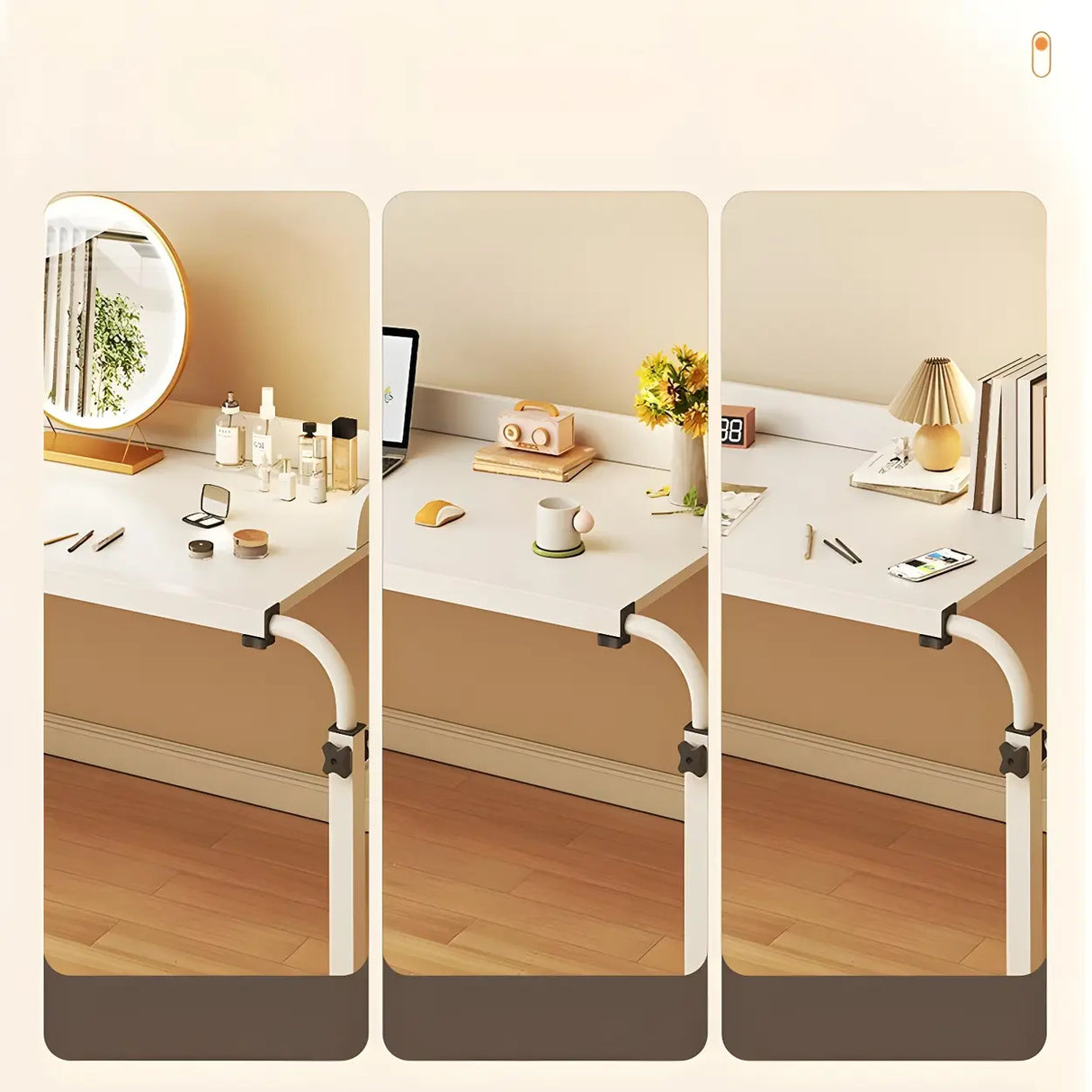 Over-Bed Adjustable Wood Writing Desk with Wheels Image - 13