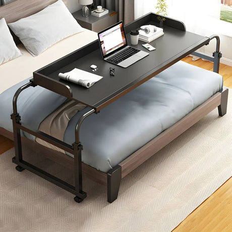 Over-Bed Adjustable Wood Writing Desk with Wheels Image - 2