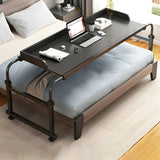 Over-Bed Adjustable Wood Writing Desk with Wheels Image - 3