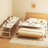 Over-Bed Adjustable Wood Writing Desk with Wheels Image - 4