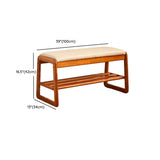 Padded Entryway Bench with Double Shoe Storage Shelf Image - 18