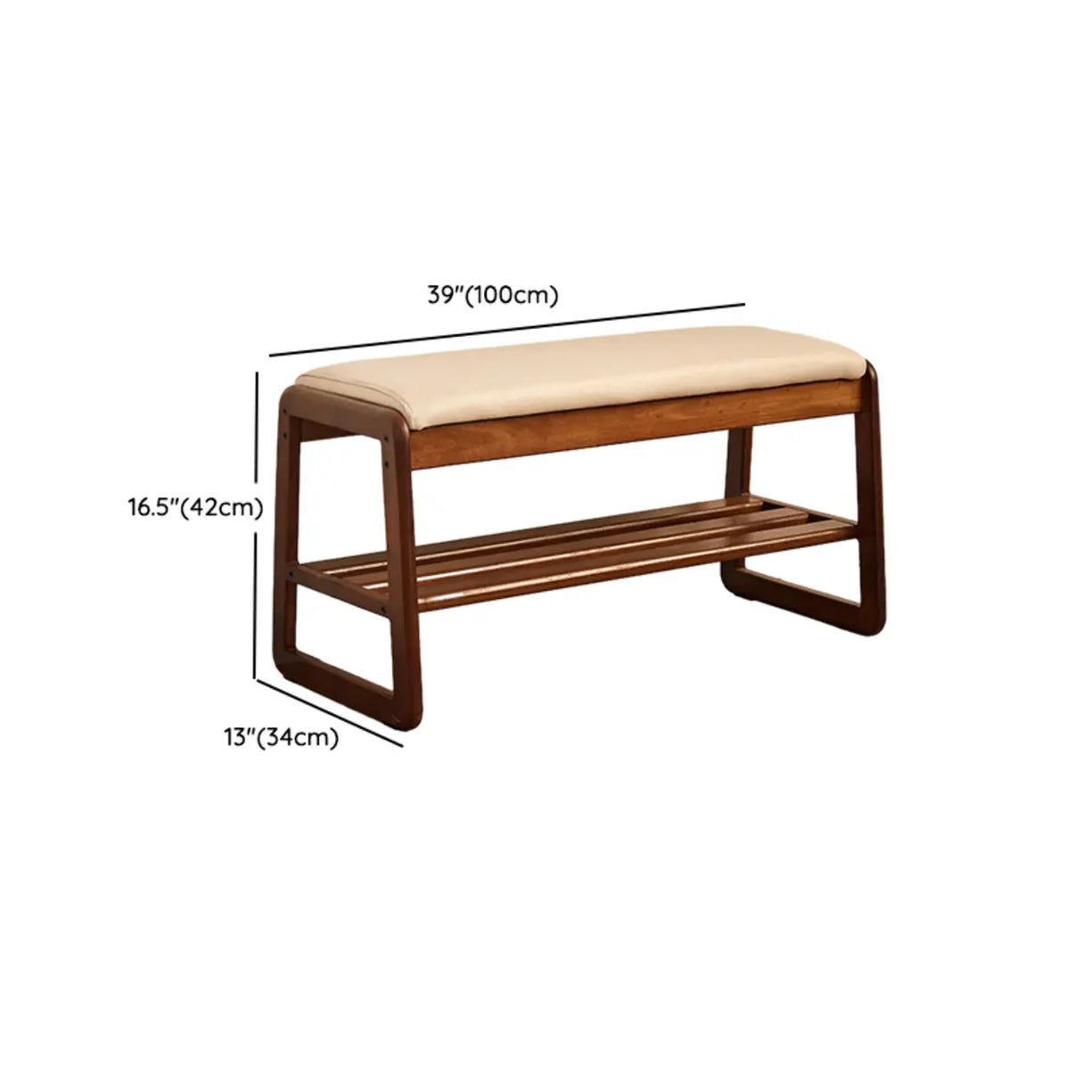 Padded Entryway Bench with Double Shoe Storage Shelf Image - 20