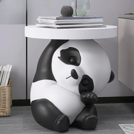 Panda-Shaped Resin Tip Resistant Kids Nightstand Table Image - 1