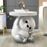 Panda-Shaped Resin Tip Resistant Kids Nightstand Table Image - 7