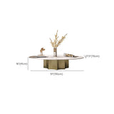 Pandora Gold Scratch Resistant Stone Oval Coffee Table Image - 12