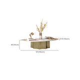 Pandora Gold Scratch Resistant Stone Oval Coffee Table Image - 14