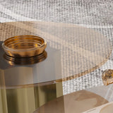 Pandora Gold Scratch Resistant Stone Oval Coffee Table Image - 7