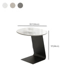 Pandora Gold Stone Top Black Metal Base Coffee Table Image - 16