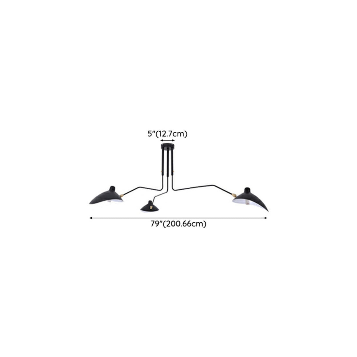 Parlor Black Iron Cone Semi-Flush Mount Light 6-Light Image - 12