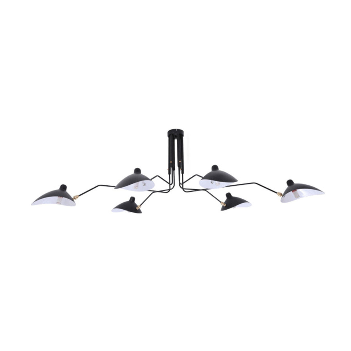 Parlor Black Iron Cone Semi-Flush Mount Light 6-Light Image - 5