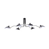 Parlor Black Iron Cone Semi-Flush Mount Light 6-Light Image - 5