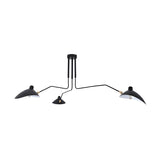 Parlor Black Iron Cone Semi-Flush Mount Light 6-Light Image - 6