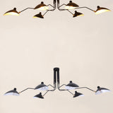 Parlor Black Iron Cone Semi-Flush Mount Light 6-Light Image - 8