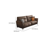Parlor Brown Waterproof Leather Upholstered Back Sofa Image - 19