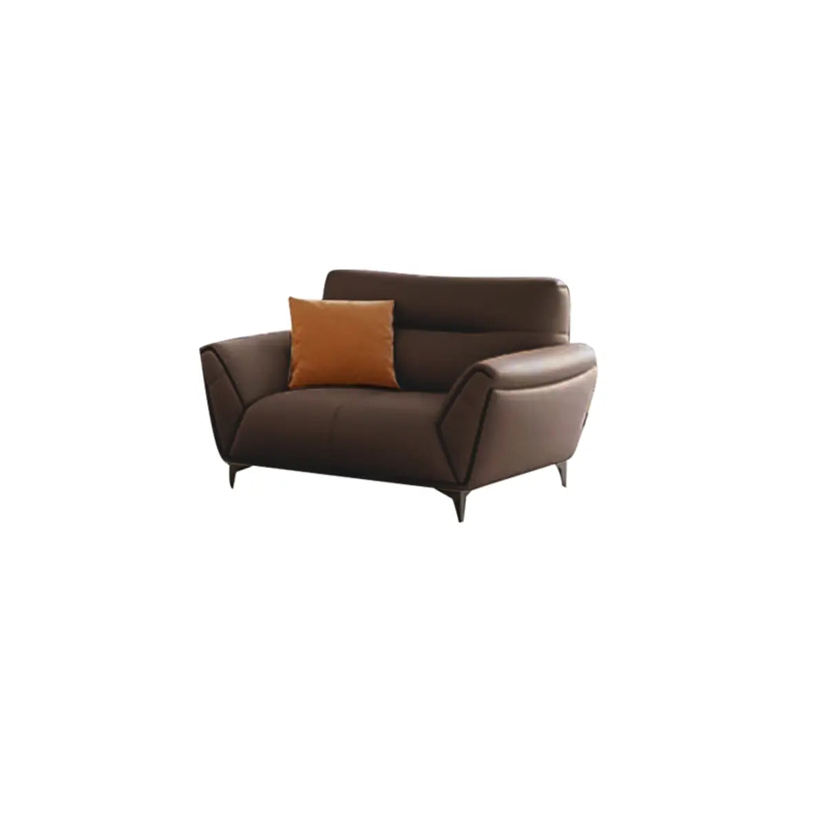 Parlor Brown Waterproof Leather Upholstered Back Sofa Image - 2