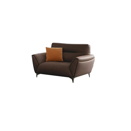 Parlor Brown Waterproof Leather Upholstered Back Sofa Image - 2