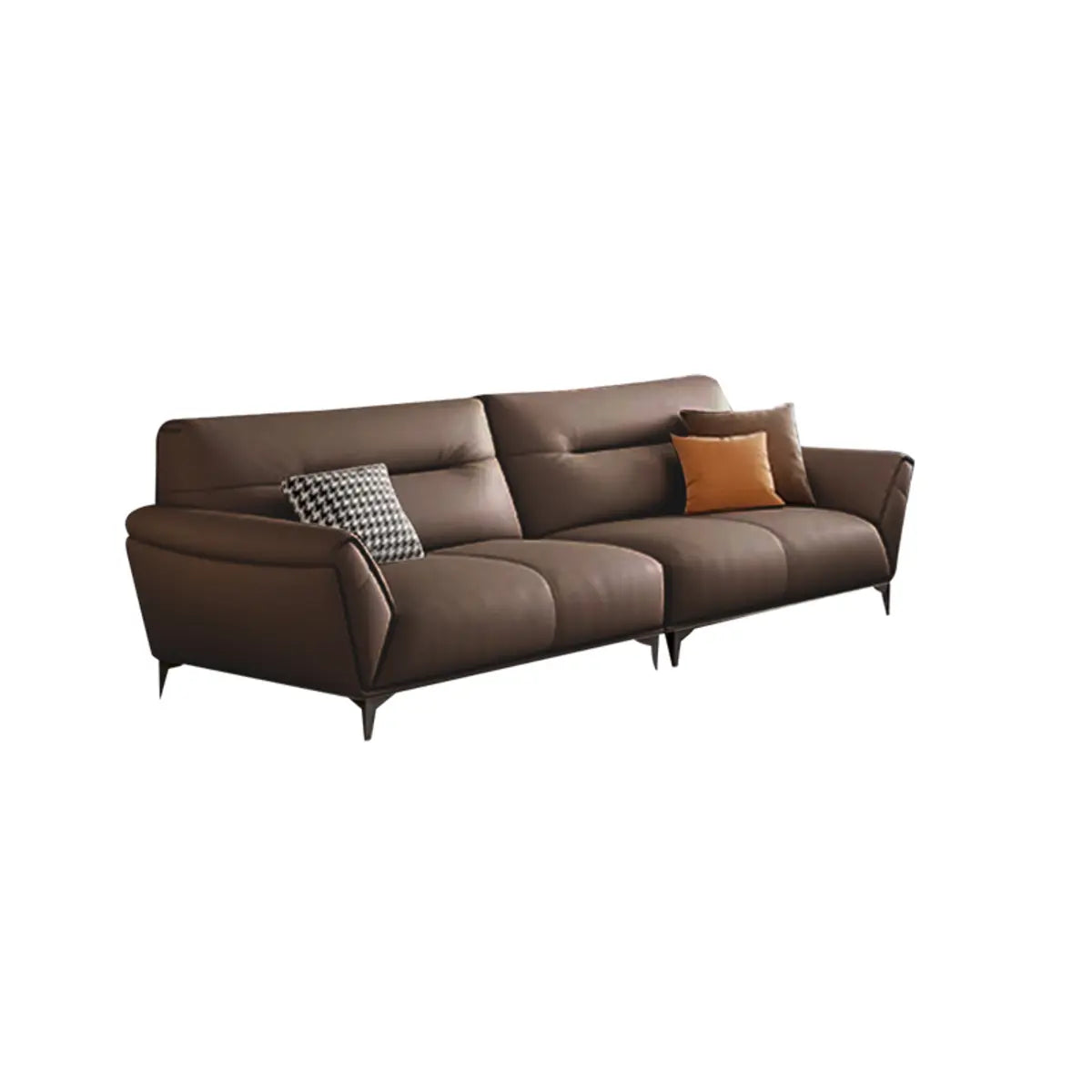 Parlor Brown Waterproof Leather Upholstered Back Sofa Image - 7