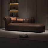Parlor Functional Beige Leather Large Left-Arm Chaise Image - 2
