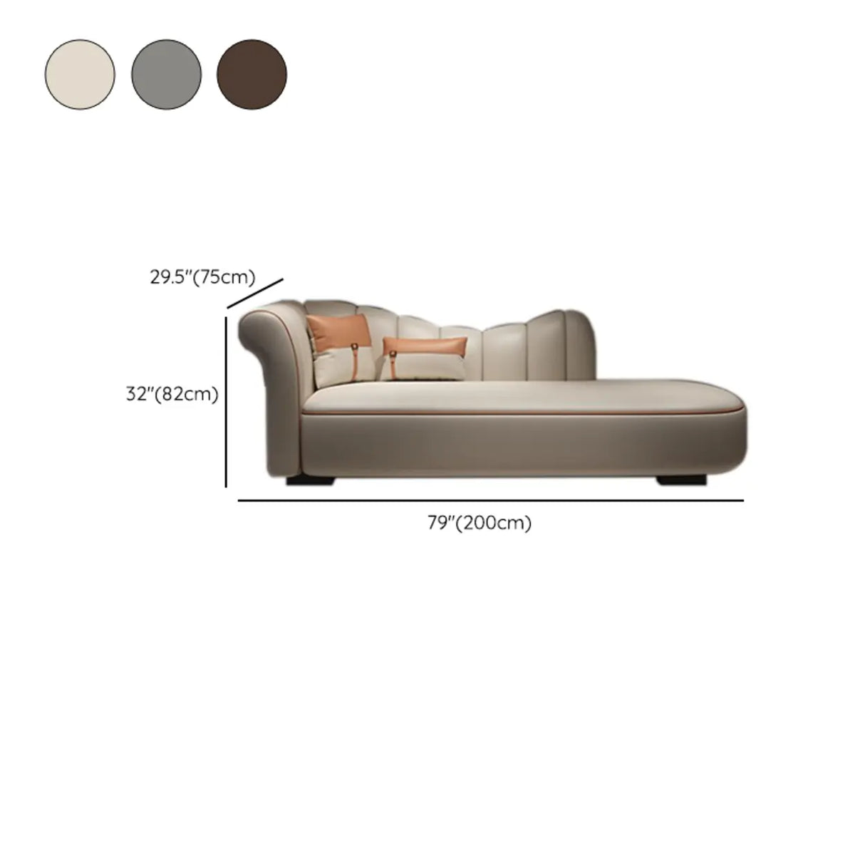 Parlor Functional Beige Leather Large Left-Arm Chaise Image - 9