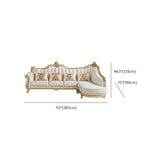 Parlor Luxurious White Genuine Leather L-Shaped Sofa #size