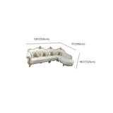 Parlor Luxurious White Genuine Leather L-Shaped Sofa Image - 13