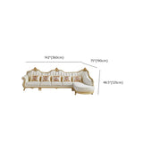 Parlor Luxurious White Genuine Leather L-Shaped Sofa Image - 14