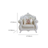 Parlor Luxurious White Genuine Leather L-Shaped Sofa Image - 15