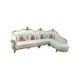 Parlor Luxurious White Genuine Leather L-Shaped Sofa Image - 3