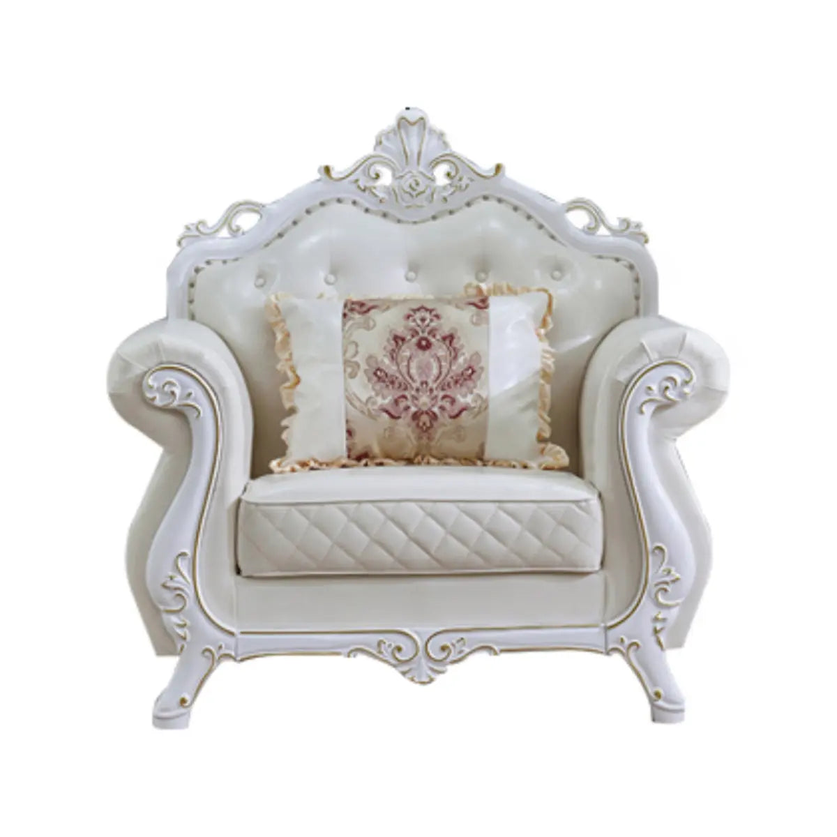 Parlor Luxurious White Genuine Leather L-Shaped Sofa Image - 7