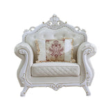 Parlor Luxurious White Genuine Leather L-Shaped Sofa Image - 7