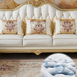 Parlor Luxurious White Genuine Leather L-Shaped Sofa Image - 9