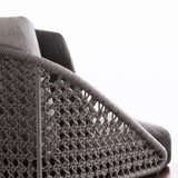 Patio Stone Coffee Table Set and Gray Upholstered Sofa Image - 10
