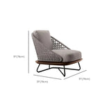 Patio Stone Coffee Table Set and Gray Upholstered Sofa Image - 16