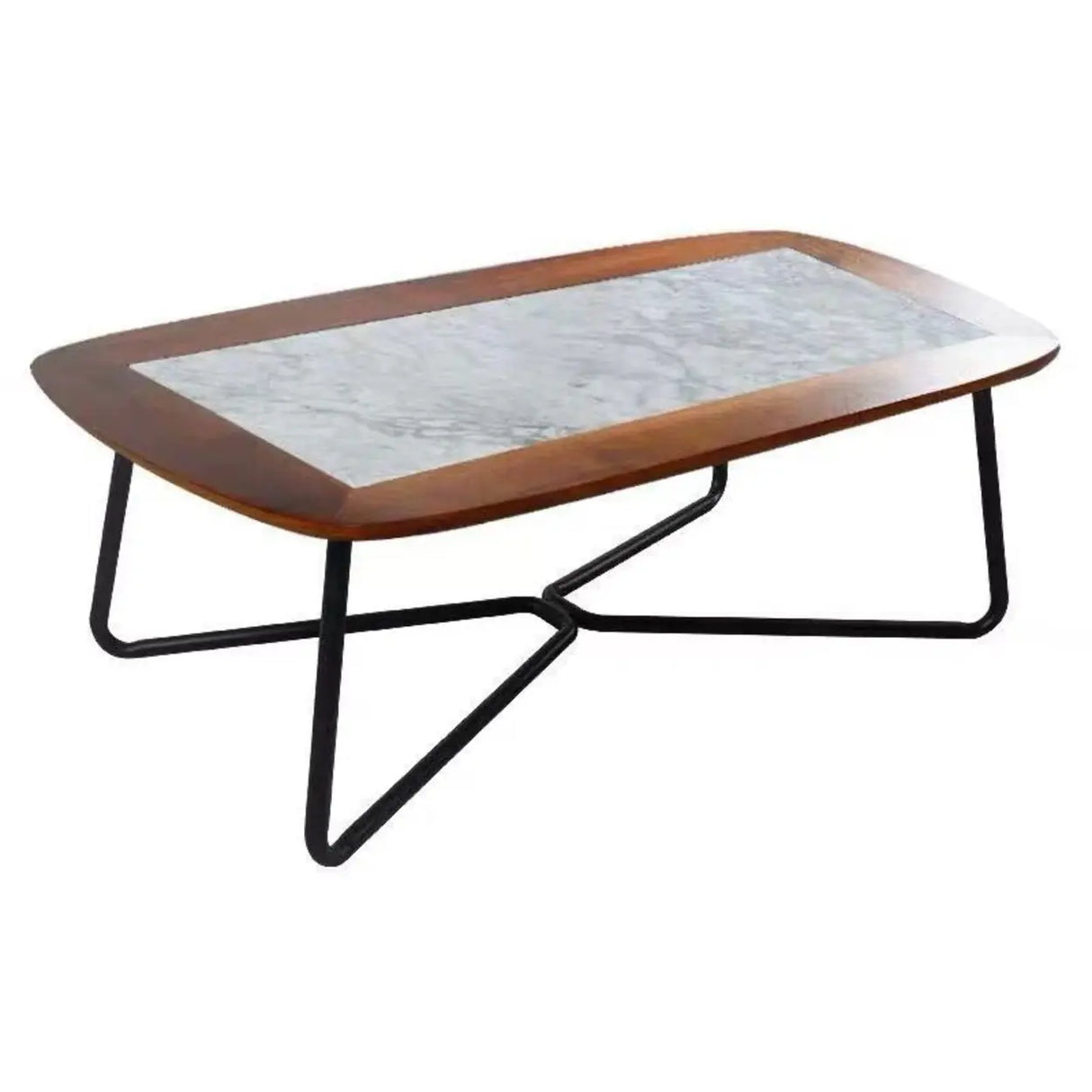 Patio Stone Coffee Table Set and Gray Upholstered Sofa Image - 7