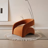 Peacock Green Frosted Velvet Fixed Back Barrel Chair Image - 5