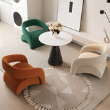 Peacock Green Frosted Velvet Fixed Back Barrel Chair Image - 6