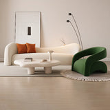 Peacock Green Frosted Velvet Fixed Back Barrel Chair Image - 8