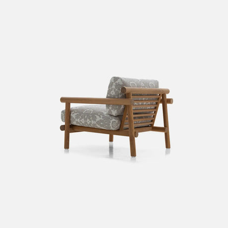 Pillow Included Waterproof Fabric Gray Teak Patio Sofa Set Image - 2