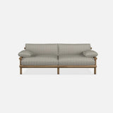 Pillow Included Waterproof Fabric Gray Teak Patio Sofa Set Image - 3