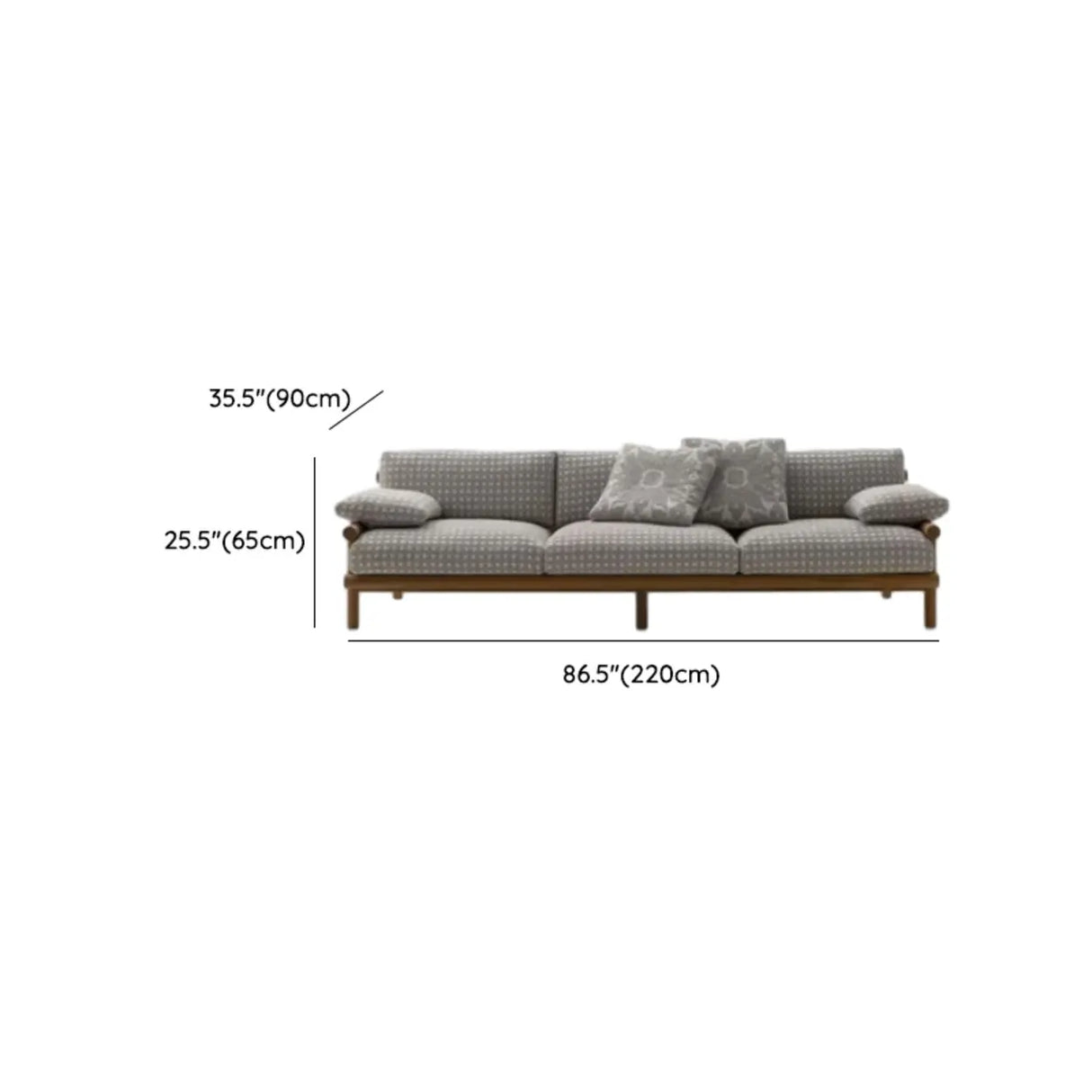Pillow Included Waterproof Fabric Gray Teak Patio Sofa Set Image - 10