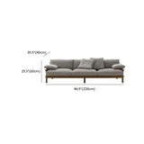 Pillow Included Waterproof Fabric Gray Teak Patio Sofa Set Image - 10