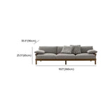 Pillow Included Waterproof Fabric Gray Teak Patio Sofa Set Image - 11