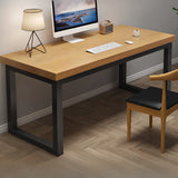 Pine Rectangle Butcher Block Sled Double Writing Desk Image - 3
