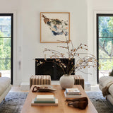 Pine Wood Rectangular Coffee Table with Cross Legs Image - 5