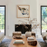 Pine Wood Rectangular Coffee Table with Cross Legs Image - 8