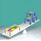 Pine Wood Toddler Building Block Table Chair Set Image - 10