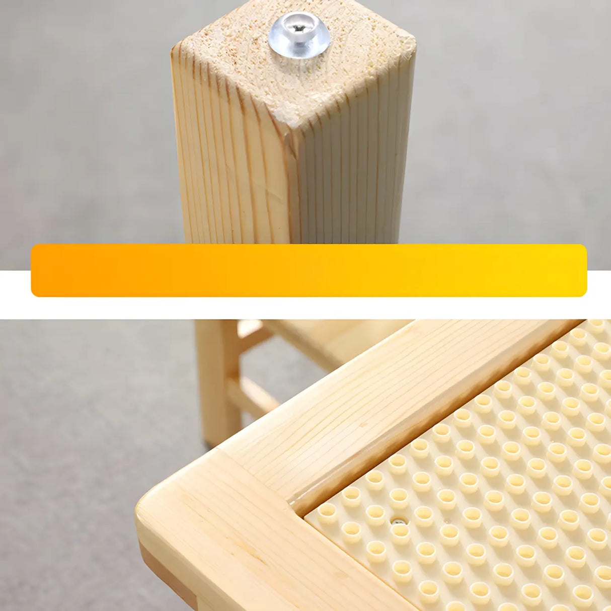 Pine Wood Toddler Building Block Table Chair Set Image - 12